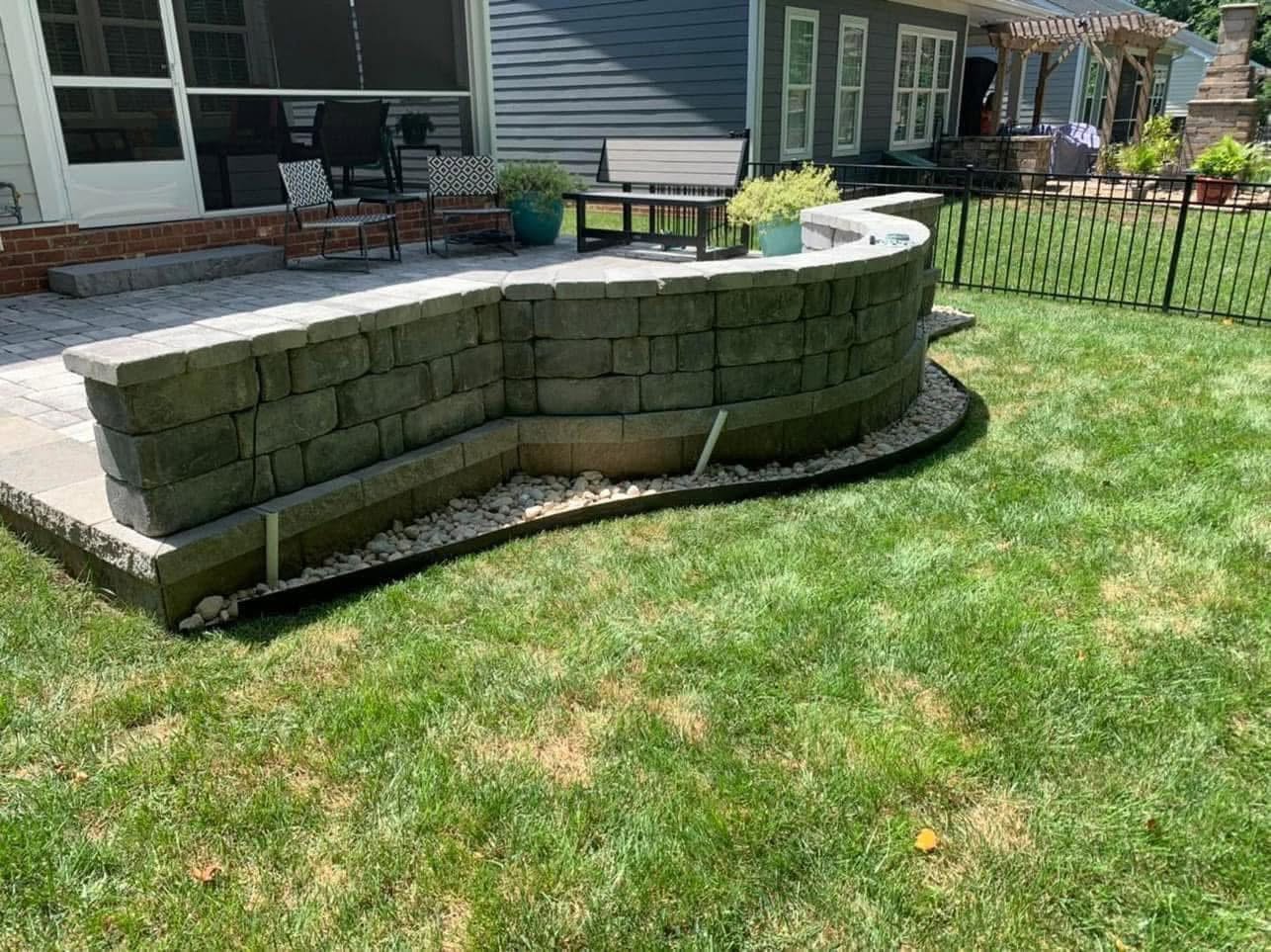 Completed hardscape and planting project